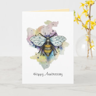 Cute Bee And Rainbow Wash Card