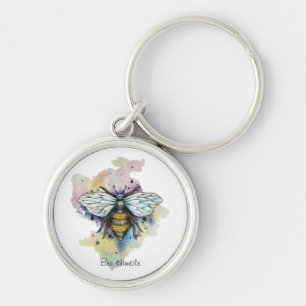 Cute Bee And Rainbow Wash Keychain