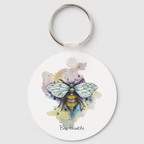 Cute Bee And Rainbow Wash Keychain