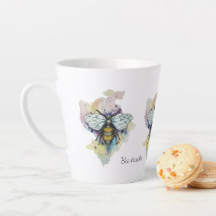 Cute Bee And Rainbow Wash Latte Mug