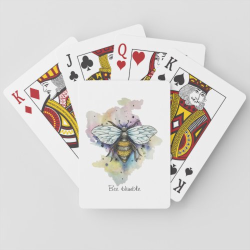 Cute Bee And Rainbow Wash Poker Cards