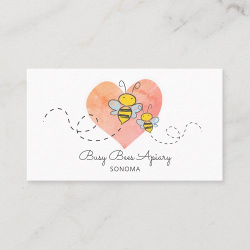 Cute Bee Apiary Beekeeper Logo Business Card