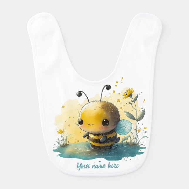 Cute bee baby bib (Front)