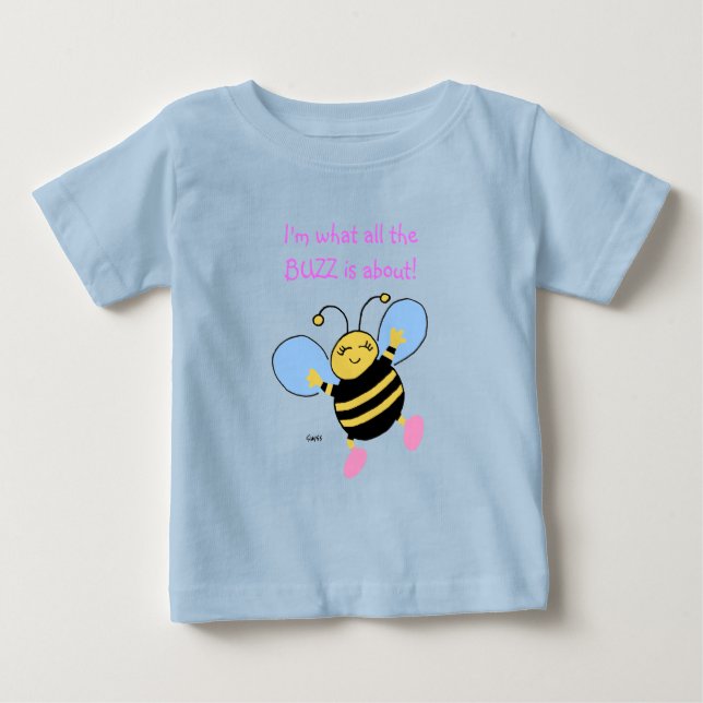 Cute Bee Baby Girls Clothing Baby T-Shirt (Front)