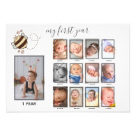 Cute Bee Baby My First Year Photo Kids'Wall Decor