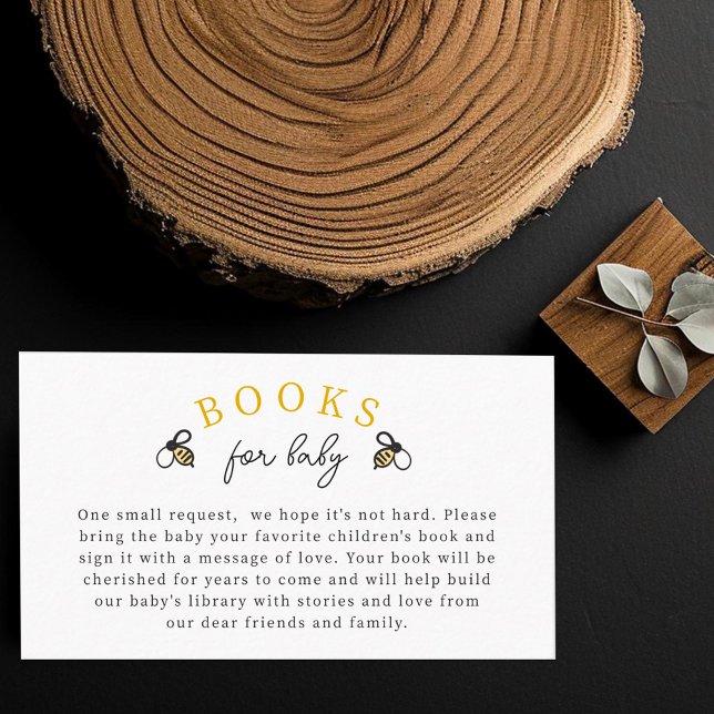 Cute Bee Baby Shower Book for Baby Enclosure Card (Creator Uploaded)