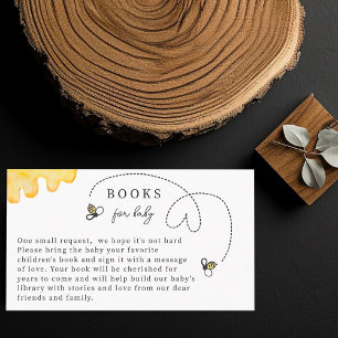 Cute Bee Baby Shower Book For Baby Hand-written Enclosure Card