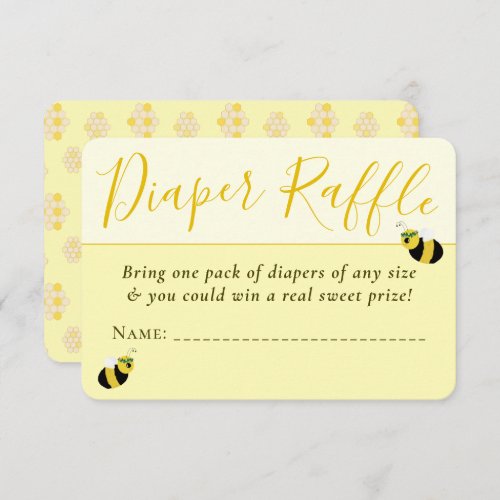 Cute Bee Baby Shower Diaper Raffle Game Enclosure 