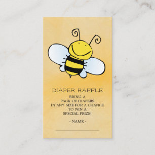 Cute Bee Baby Shower Diaper Raffle Ticket Enclosure Card
