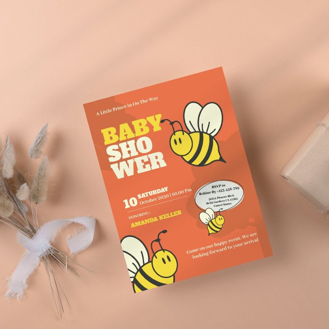 Cute Bee Baby Shower Invitation (Creator Uploaded)