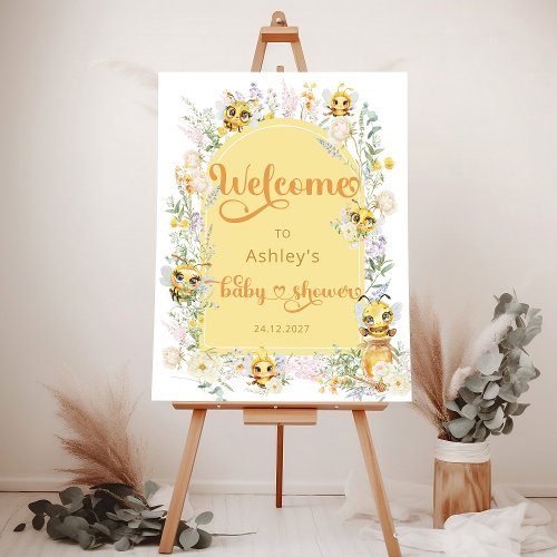 Cute Bee Baby Shower Welcome Foam Board