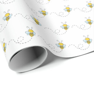 Cute Bee Baby Shower Wrapping Paper