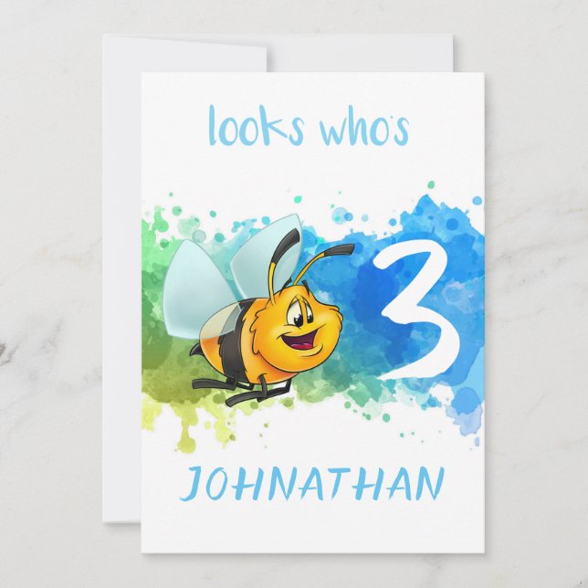 Cute Bee Birthday Card (Front)