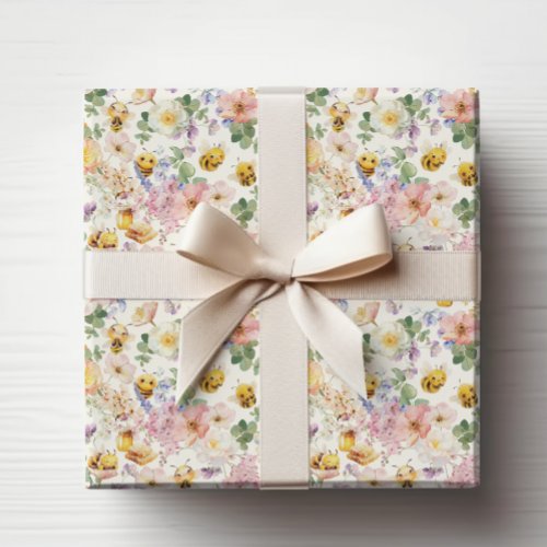 Cute Bee Birthday Wrapping Paper