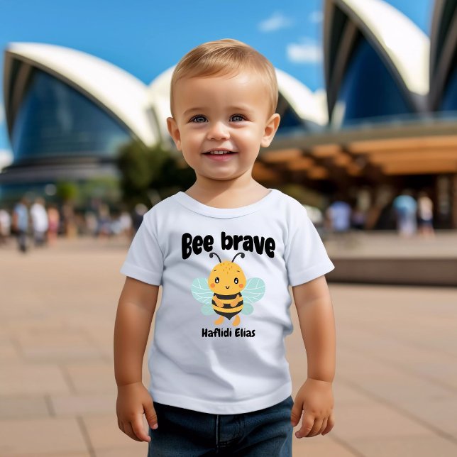 Cute «Bee brave» design with personal name Toddler T-shirt (Creator Uploaded)