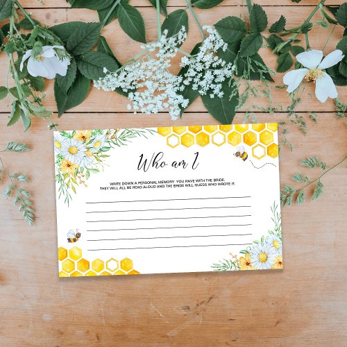 Cute bee Bridal shower game Stationery
