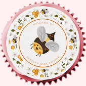 Cute Bee Bumblebee Baby Shower Edible Frosting Rounds
