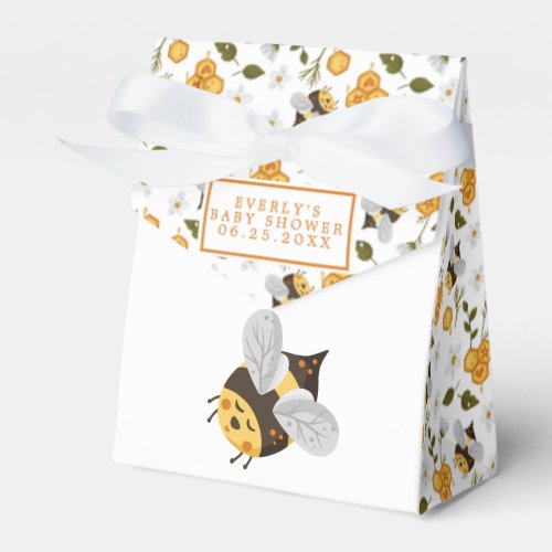 Cute Bee Bumblebee Baby Shower Favor Boxes