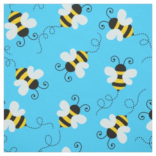 Cute bee / bumblebee pattern fabric. fabric