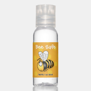Cute bee cartoon illustration hand sanitizer