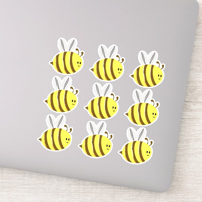 Cute bee cartoon style multi pack sticker (Detail)