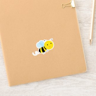 Cute Bee Character Flying Sticker