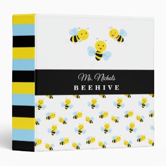 Cute Bee Characters Binder