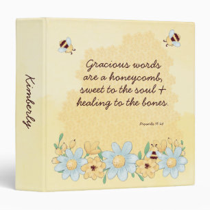Cute Bee Christian Kindness 3 Ring Binder