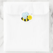 Cute Bee Classic Round Sticker (Bag)