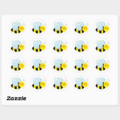 Cute Bee Classic Round Sticker (Sheet)