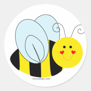 Cute Bee Classic Round Sticker