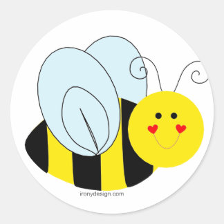 Cute Bee Classic Round Sticker
