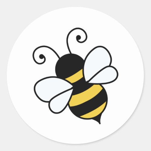Cute bee classic round sticker