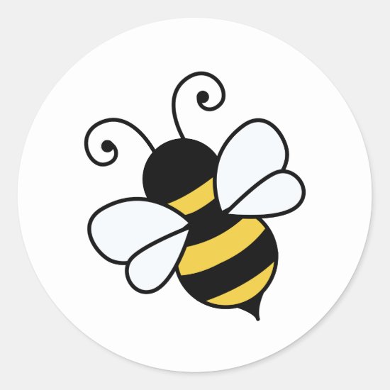 Cute bee classic round sticker