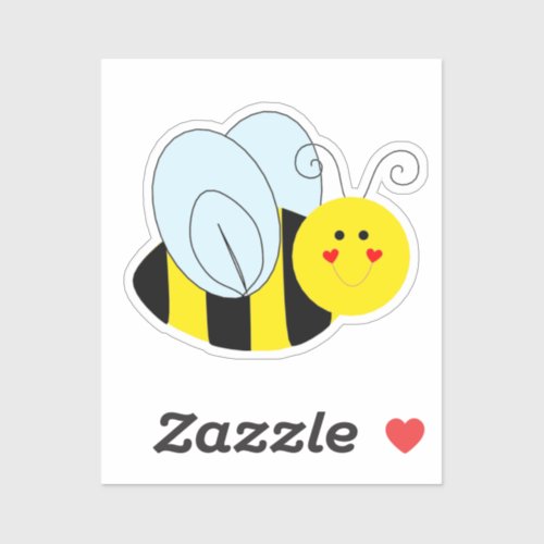 Cute Bee Contour Cut Sticker