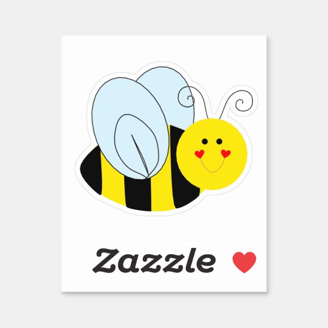 Cute Bee Contour Cut Sticker (Sheet)