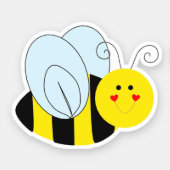 Cute Bee Contour Cut Sticker (Front)