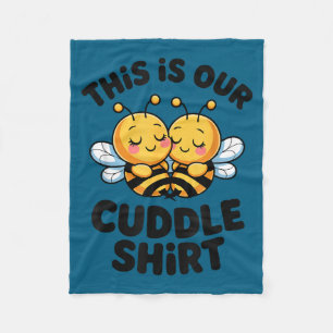 Cute Bee Couple Cuddle Funny Romantic Fleece Blanket