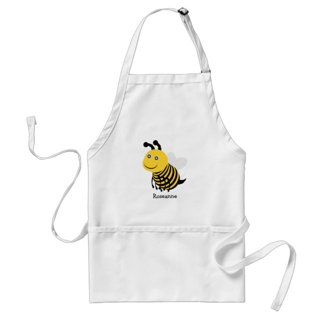 Cute Bee Design Adult Apron (Front)