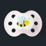 Cute Bee Design Pacifier<br><div class="desc">A cartoon of a big sweet and adorable yellow bumble bee graphic from our cute animal designs. You can personalize it and customize it by changing the background color!</div>