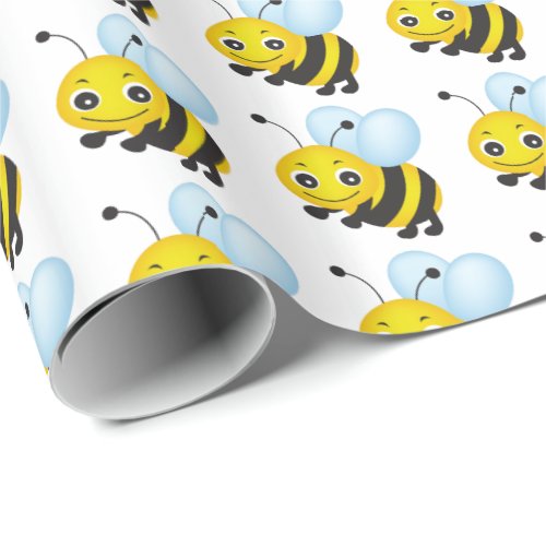 Cute bee design wrapping paper