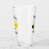 Cute Bee Don't Worry Bee Happy Glass (Left)