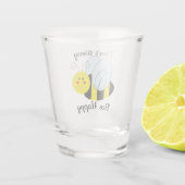 Cute Bee Don't Worry Bee Happy Shot Glass (Back)