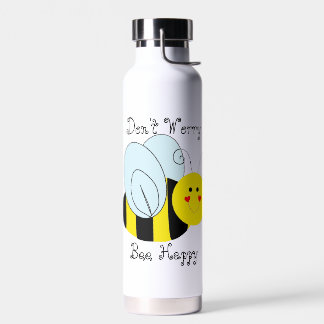 Cute Bee Don't Worry Bee Happy Water Bottle
