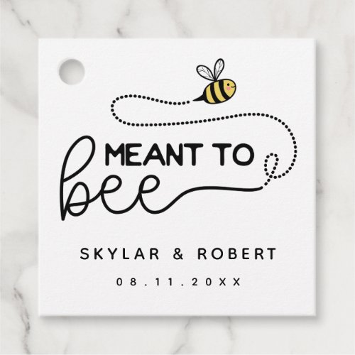 Cute Bee Doodle Meant To Be Wedding Favor Tags