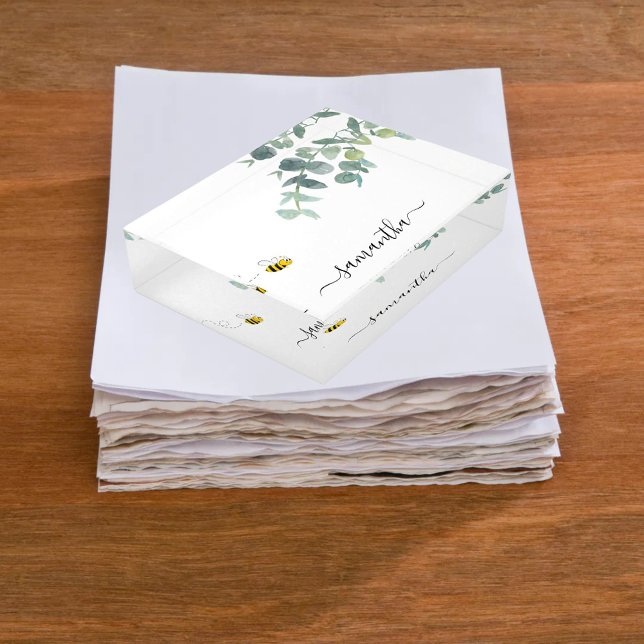 Cute bee eucalyptus greenery paperweight (Creator Uploaded)