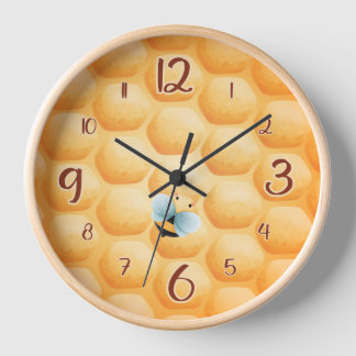 Cute bee fun round clock