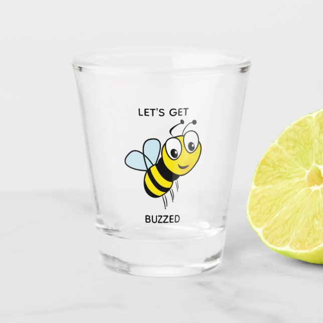 Cute Bee Funny Drinking Party Favor Shot Glass (Front)