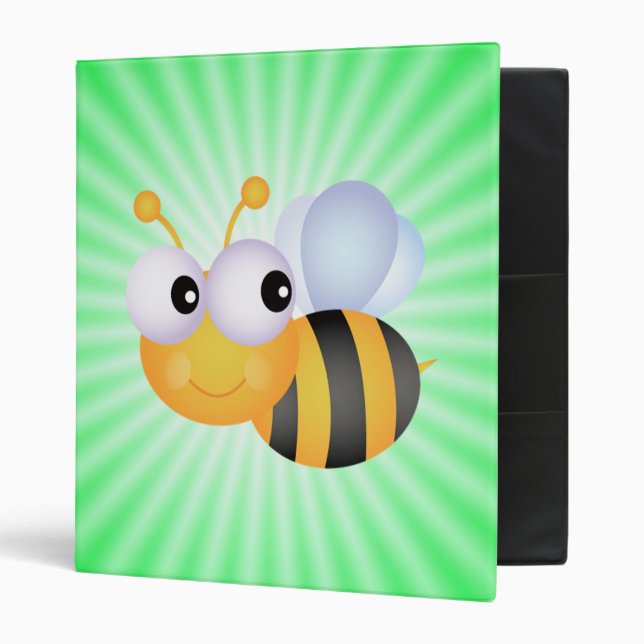 Cute Bee; Green Binder (Front/Inside)
