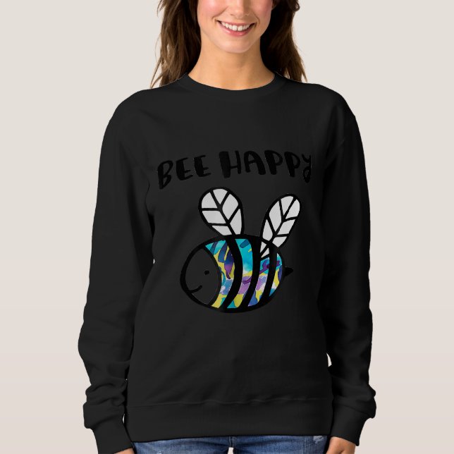Cute Bee Happy  Buzzing Honey Bumblebee Tee (Front)